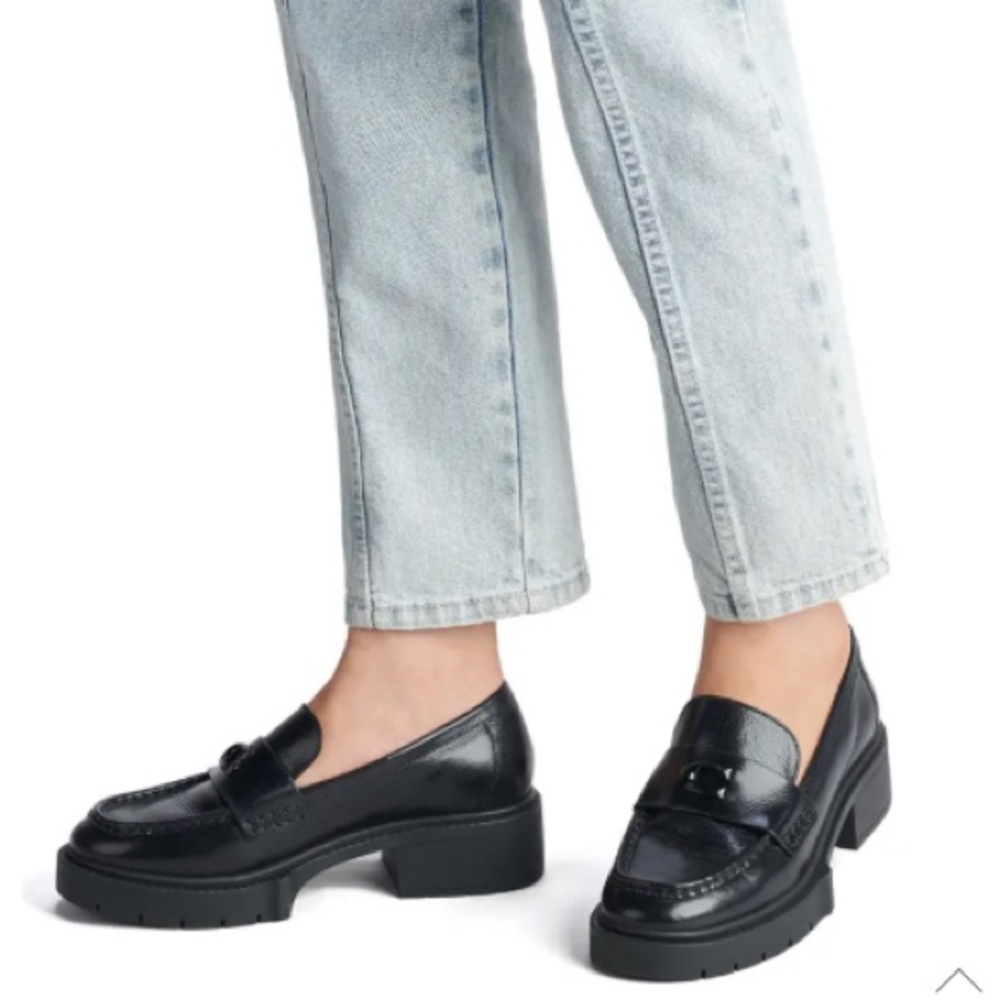 Coach Leah Platform Loafer (Black; Size 9; New)